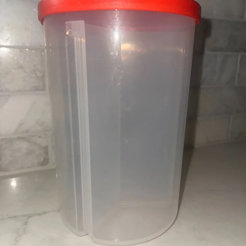 TUPPERWARE 3 in 1 Divided Container Red Lid Orange Insert‎ 4 piece set